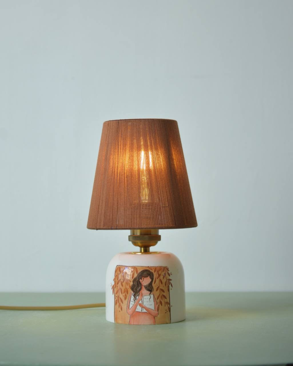 Handmade hand painted table lamp