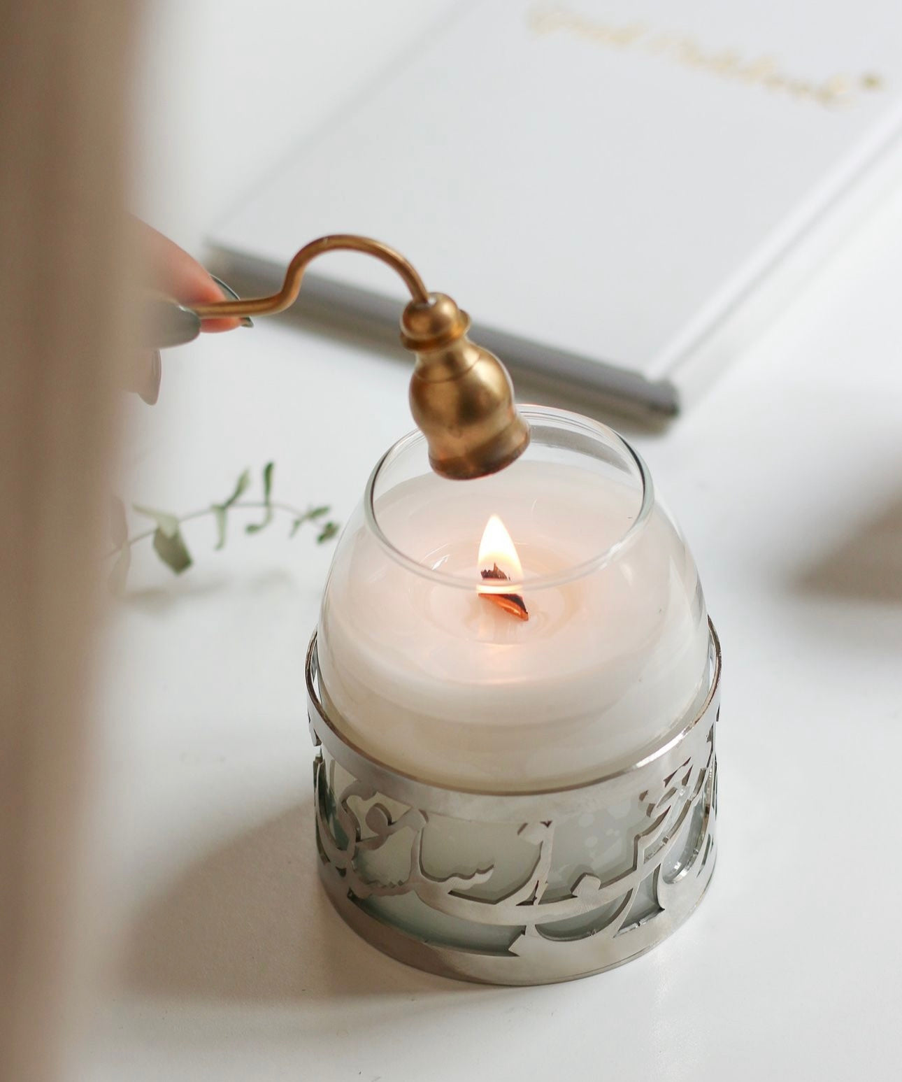 Calligraphy candle holder