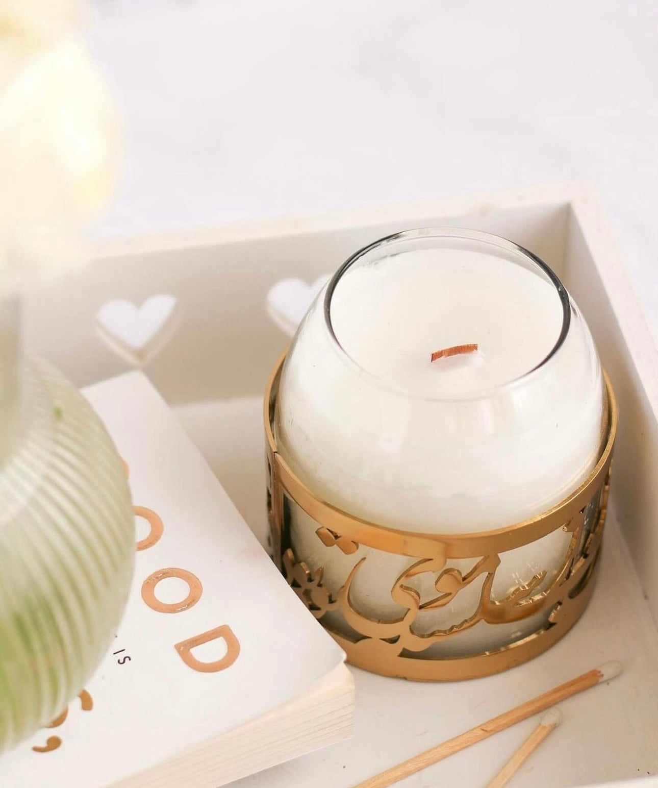 Calligraphy candle holder