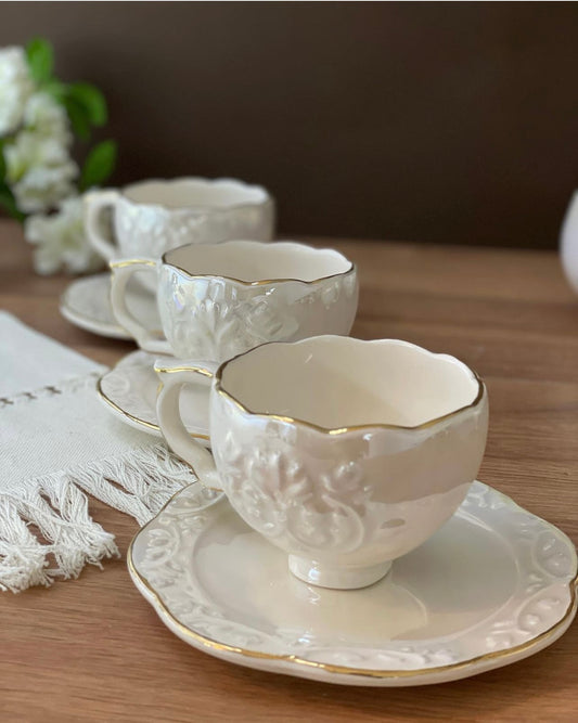 Handmade ceramic tea or coffee set