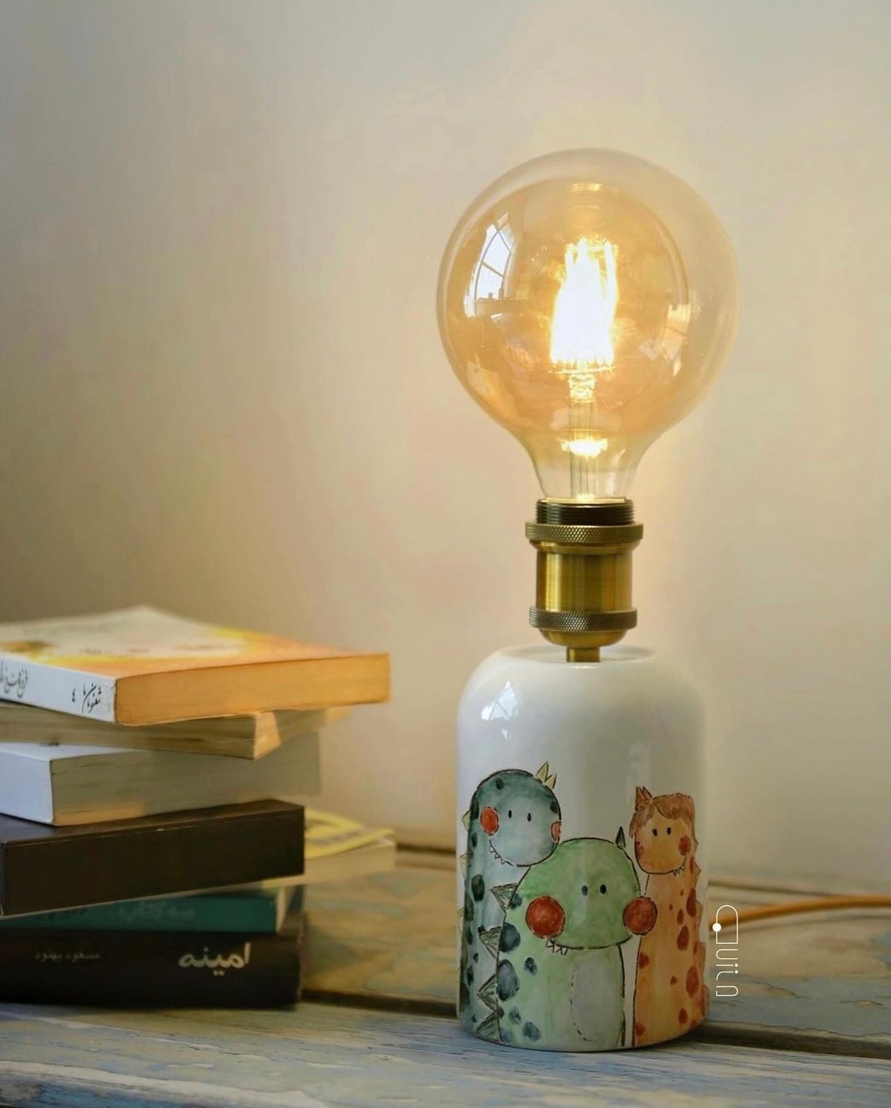 Ceramic hand painted lamp