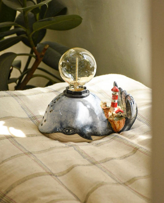 Ceramic hand painted lamp