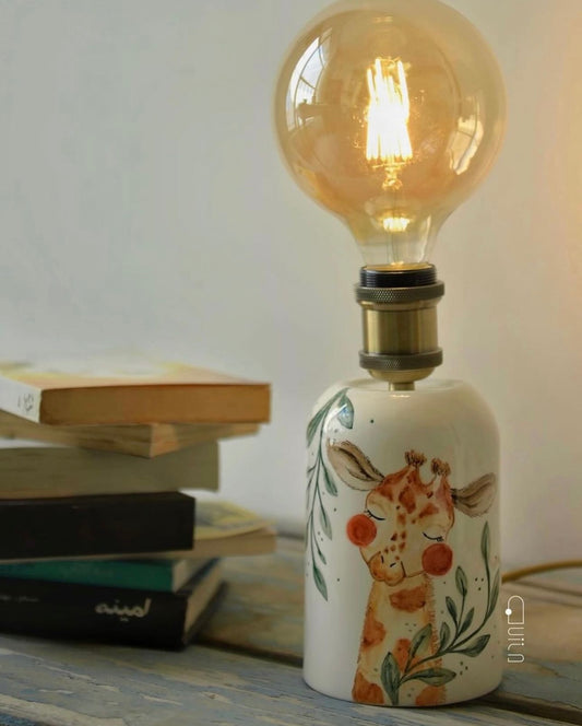 Ceramic hand painted lamp