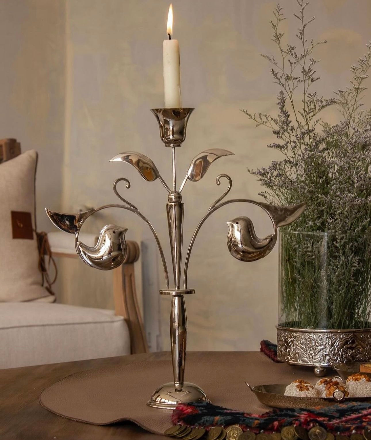 Bird candle holder