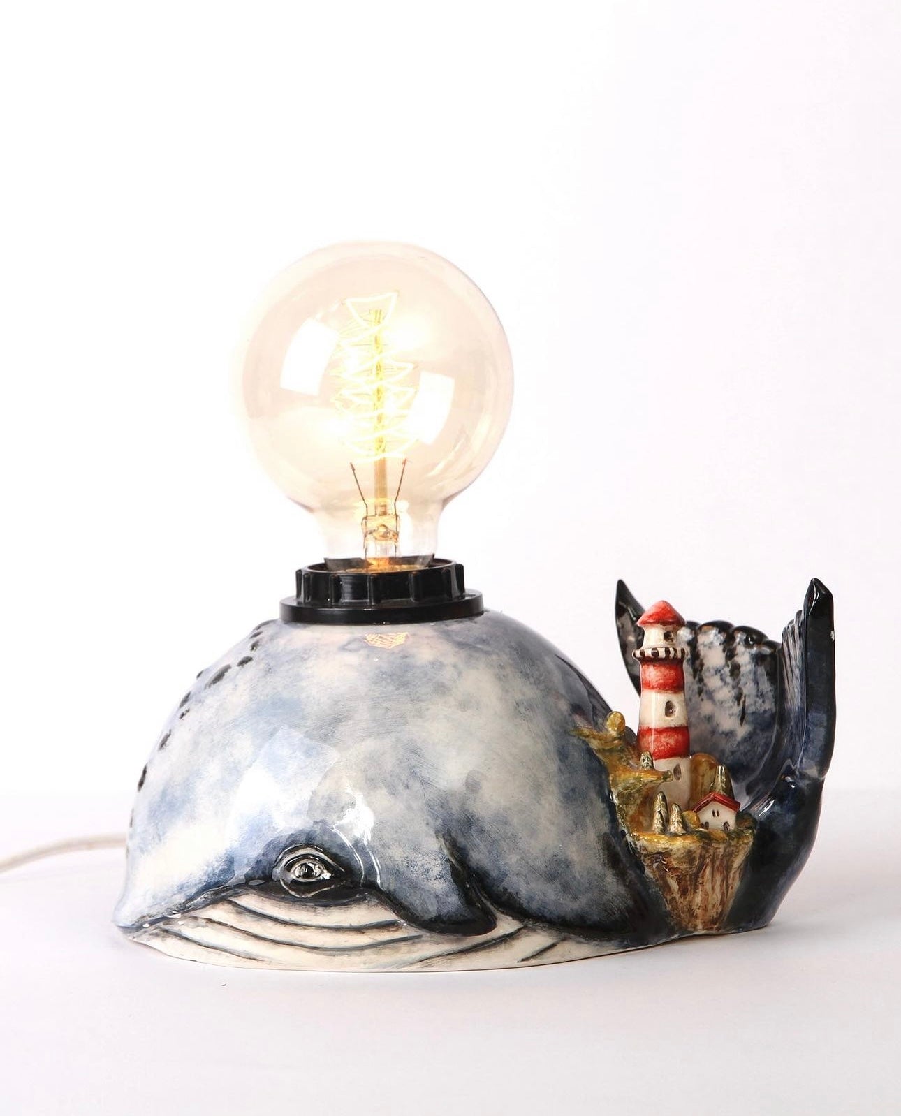 Ceramic hand painted lamp