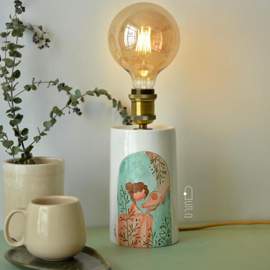 Ceramic hand painted lamp